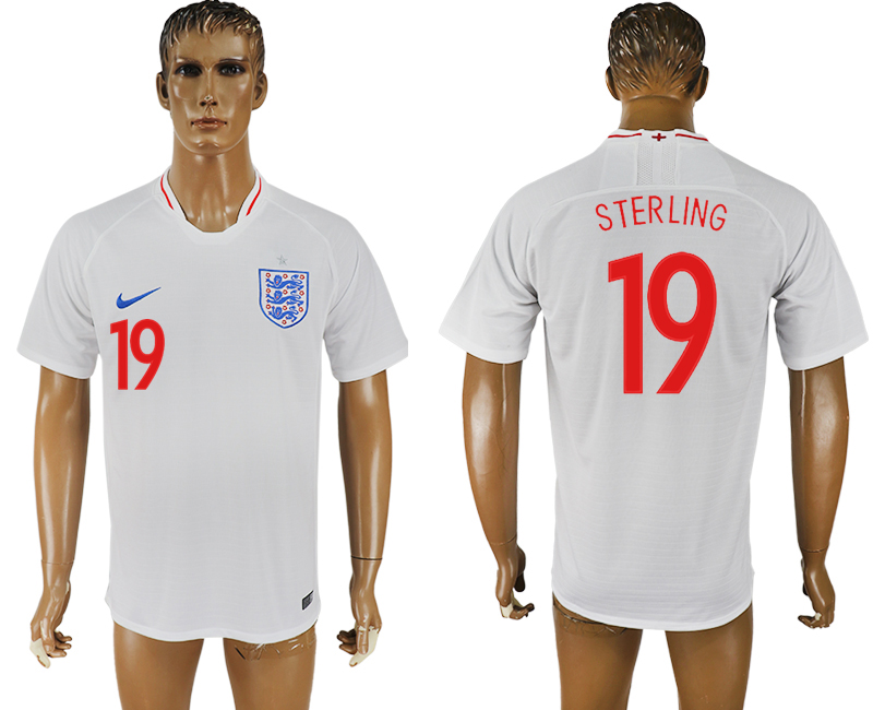 2018 world cup Maillot de foot England #19 STERLING WHITE
